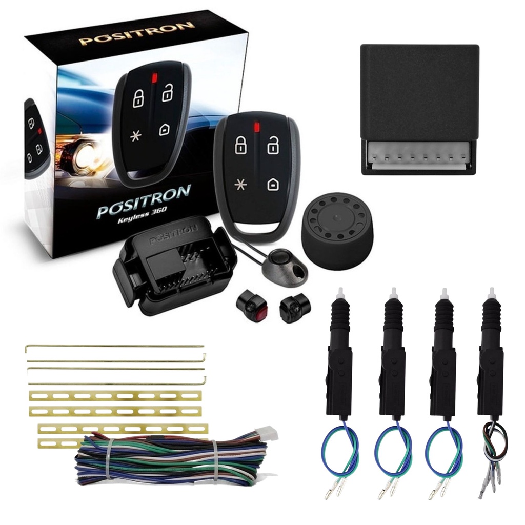 Alarme Positron KL360 Keyless Universal + Kit Trava Elétrica Universal 2 ou 4 Portas em Oferta na Shopee