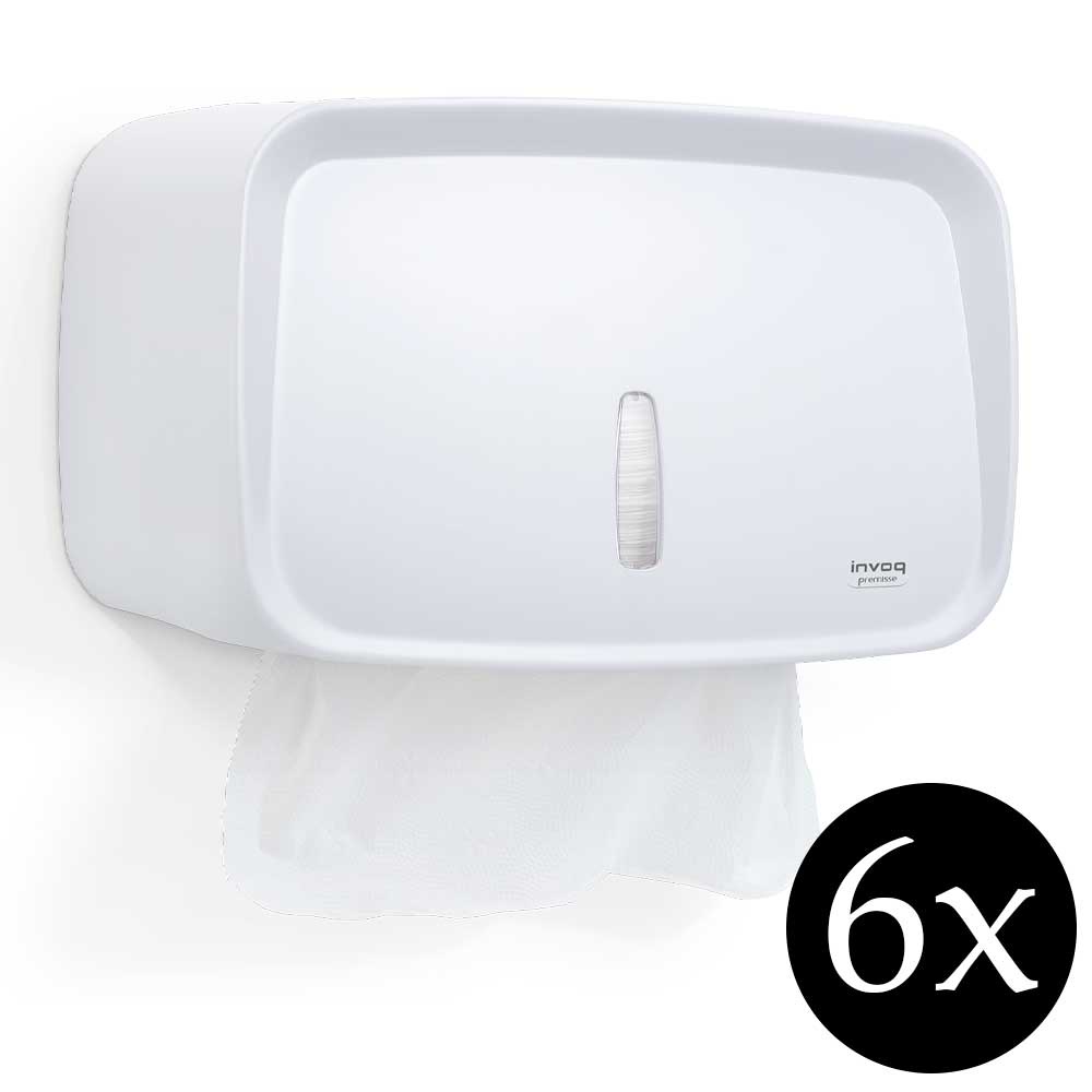 Kit 6 porta papel toalha interfolha Premisse papeleira toalheiro dispenser suporte branco banheiro condominio consulorio lavabo