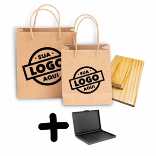 Carimbo Grande Personalizado, Logo, Logomarca 7CM + Almofada em Oferta na Shopee