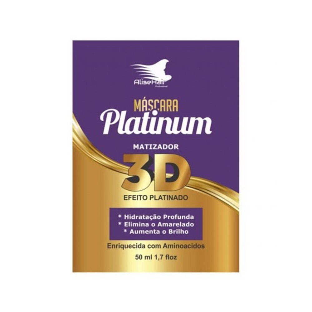 Máscara De Tratamento Alisehair Matizador Platinum 50ml - Beauty