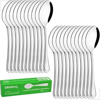 Jogo 24 Colher Sobremesa Restaurante Buffet Premium Conjunto Aço Inox Continental Original Line em Oferta na Shopee