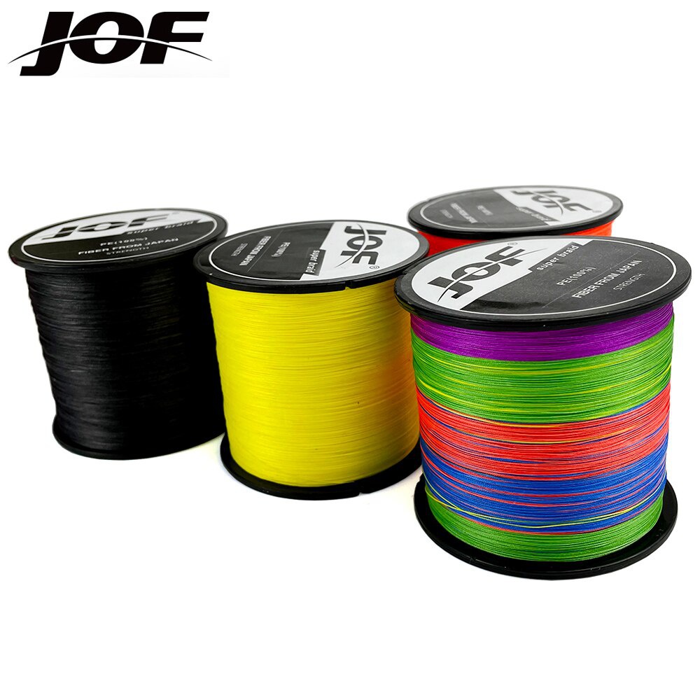 Jof pesca corda vara de pesca 300m 500m 1000m 10lb-120lb PE Multifilamento 4 fios Braid Line pesca oceânica super forte