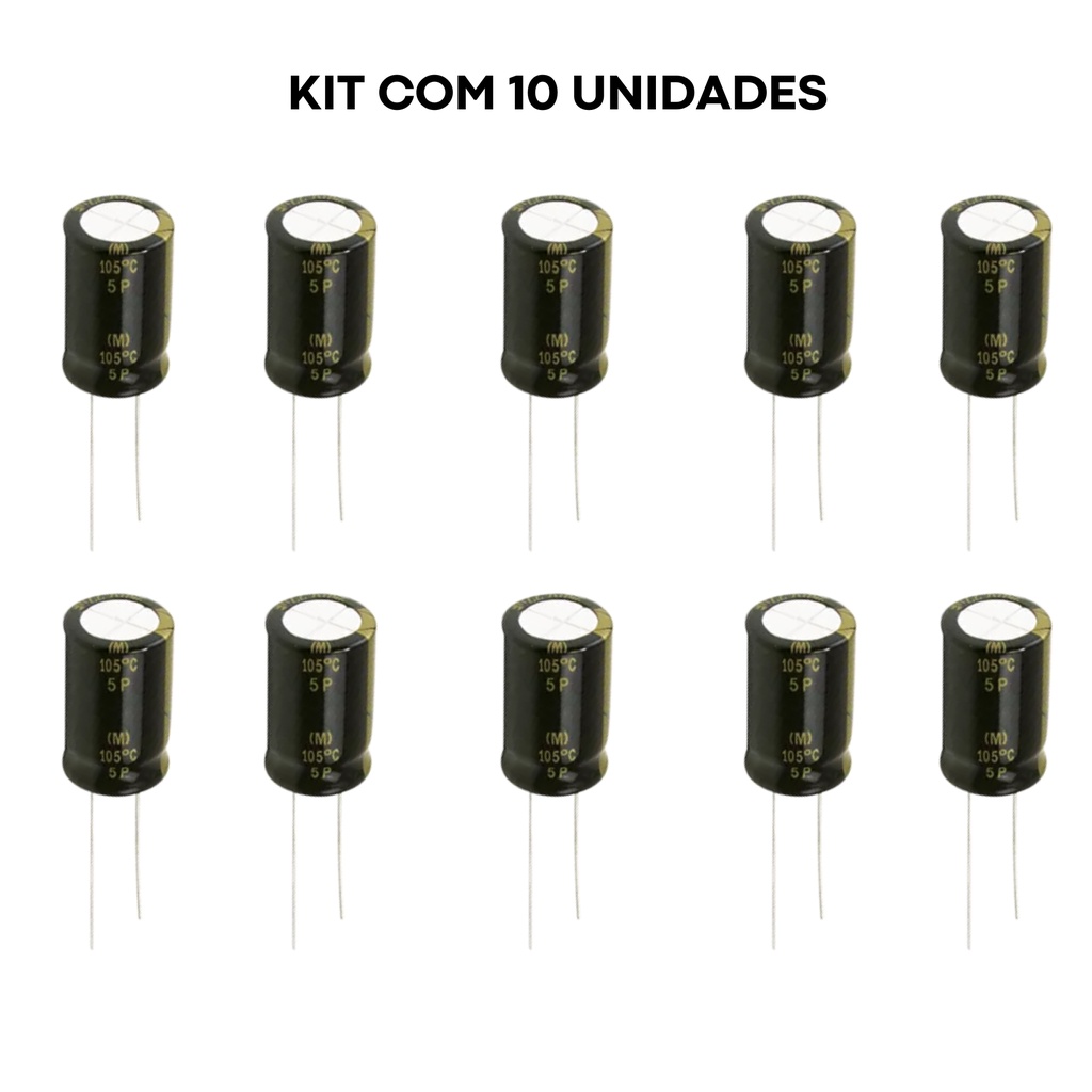 Kit Capacitor Condensador Eletrolítico 22K x 250V polarizado para Corneta Permak - 147/J