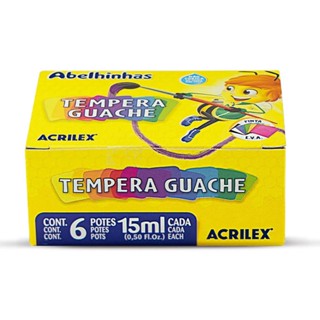 Tempera Guache 6 cores 15 ml- Acrilex