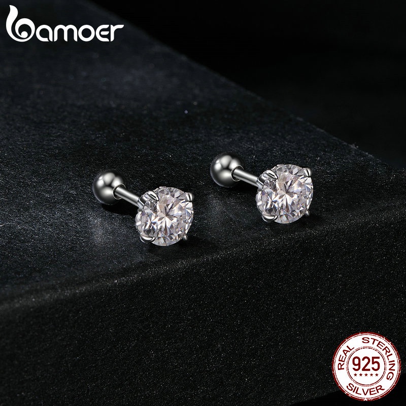 Bamoer 925 Pinos De Fita Sterling Brincos Padrão 0,5ct Moissanita Brilhante Jóias Presentes Para Mulheres em Oferta na Shopee
