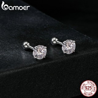 Bamoer 925 Pinos De Fita Sterling Brincos Padrão 0,5ct Moissanita Brilhante Jóias Presentes Para Mulheres