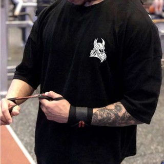 Camiseta Oversized Larga Vikings Streetwear 100% Algodão Alta Qualidade