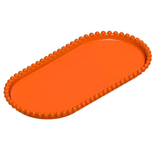 Bandeja Esfera Acrílica Durável Oval - Laranja - 25x13cm - 1 unidade - Rizzo - Rizzo em Oferta na Shopee