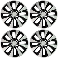 CALOTA ARO 14P PRETO / PRATA MOD GOL/VOYAGE G5/G6 2013 GRID (JOGO COM 4 CALOTAS) 112CA-PBP-E
