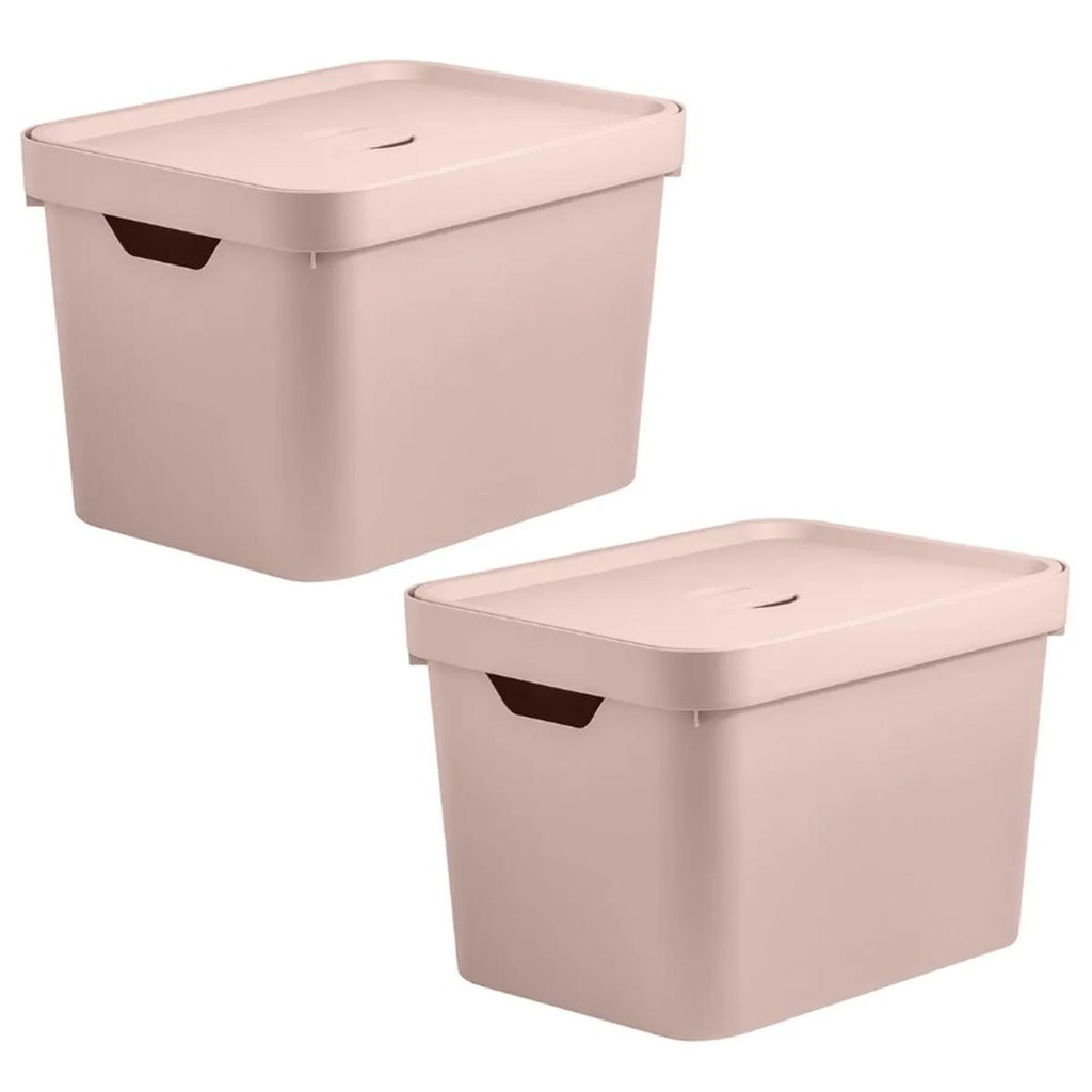 Caixa Organizadora Multiuso Escritorio 2un OU Cube - Rosa
