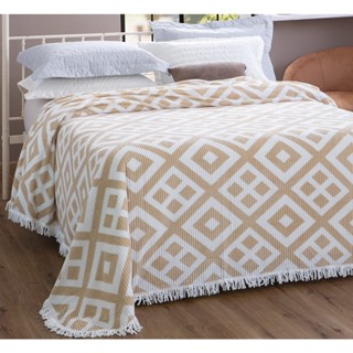 COLCHA CASAL CHENILLE 220X240 GABRIELA BEGE JOLITEX