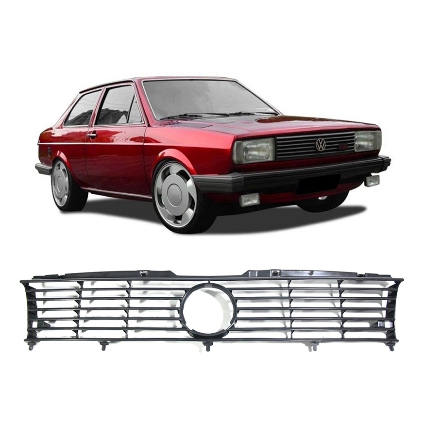 Grade Frontal Volkswagen Voyage Quadrado 1991 92 93 94 Preta