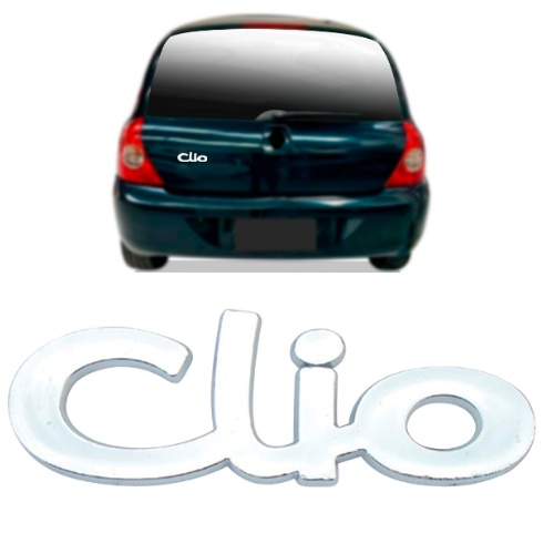 Emblema Letreiro Porta Malas Cromado CLIO para Carros CLIO 99 a 2012