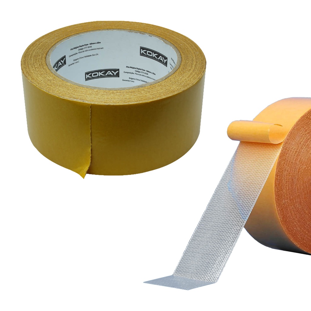 Fita Dupla Face Transparente Fixa Extra Forte Lavável 4,8cm x 20m