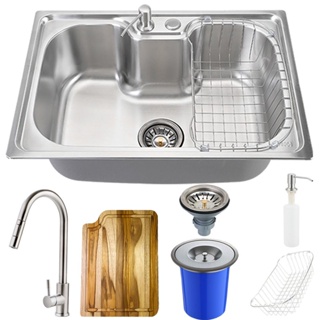 Cuba para Cozinha pia inox Com Acessórios tábua e lixeira Carajás e Torneira gourmet monocomando extensível escovado Iri em Oferta na Shopee