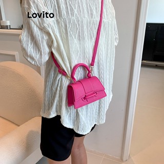 Lovito Esportivo Bolsa Tote de Ombro Feminina Lisa Básica LNA28323 (Rosa Choque/Branco/Rosa)