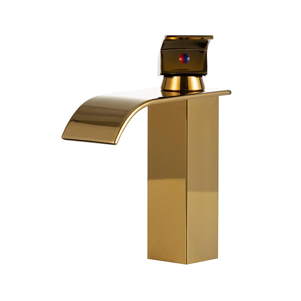 Torneira para banheiro cascata Misturador Monocomando Baixa Paraná Pingoo - Dourado em Oferta na Shopee