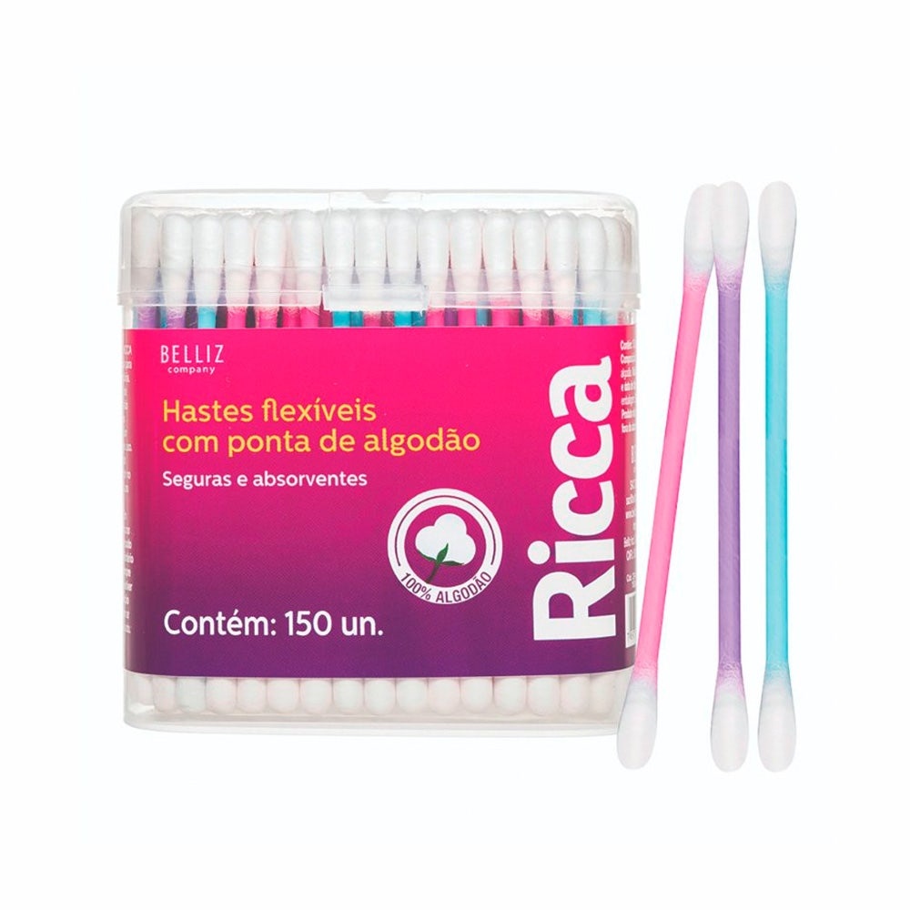 Hastes Flexíveis Ricca c/150un em Oferta na Shopee