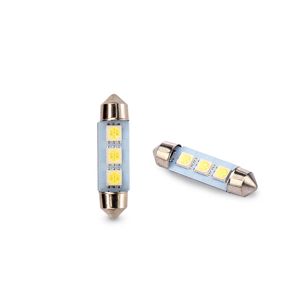 Par Lâmpada Led Torpedo 6000K 3 Leds Smd 5050 39Mm 12V - Spare Parts and Accessories for Vehicles