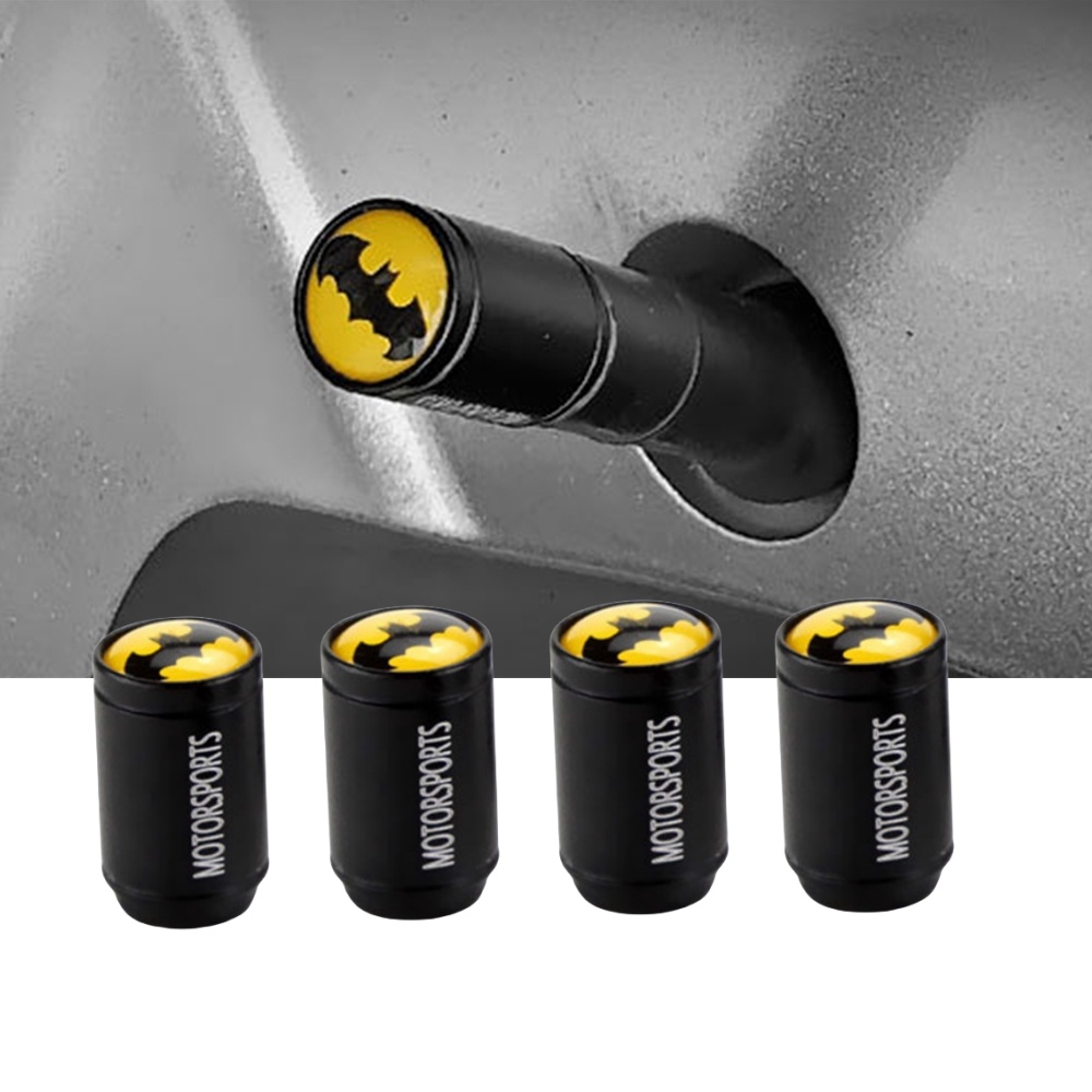 4Pack Carro De Pneus De Válvula De Haste Para Batman (Metal-Preto)