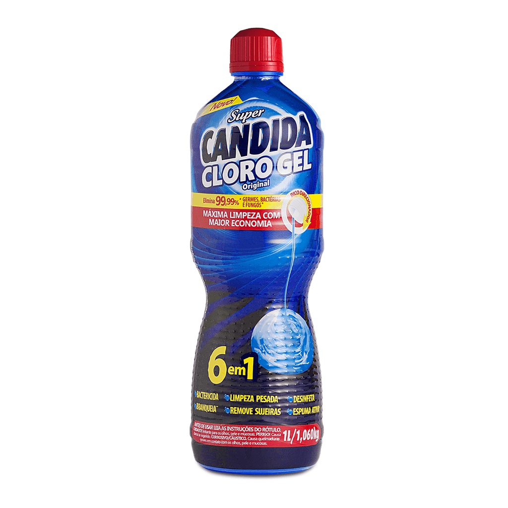 Desinfetante Cloro Gel 1L Super Cândida em Oferta na Shopee
