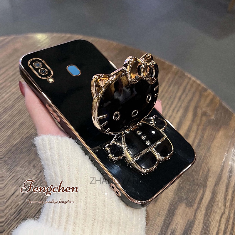 Detalhes do Caixa Samsung A20 A30 TPU Silicone Soft Case 3D Cute Cat Bracket Phone Anti-Gotas Câmera Cobertura Total