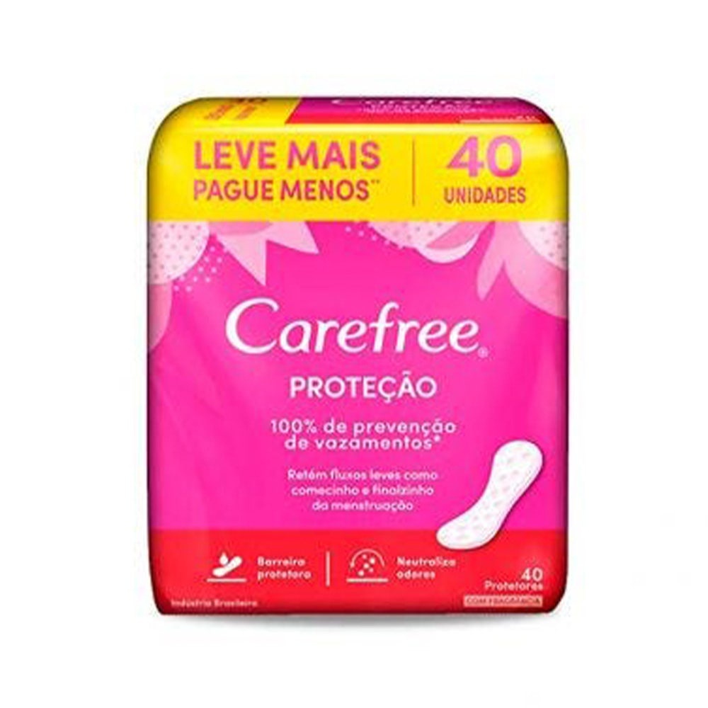 Absorvente Carefree Original Perfume c/ 40un em Oferta na Shopee