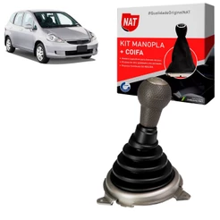 Manopla + Coifa Honda Fit 2003 Até 2008 Sanfonada