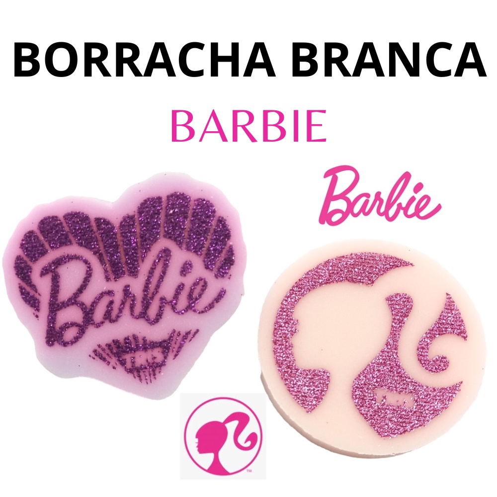 Borracha Branca Barbie Glitter TRIS