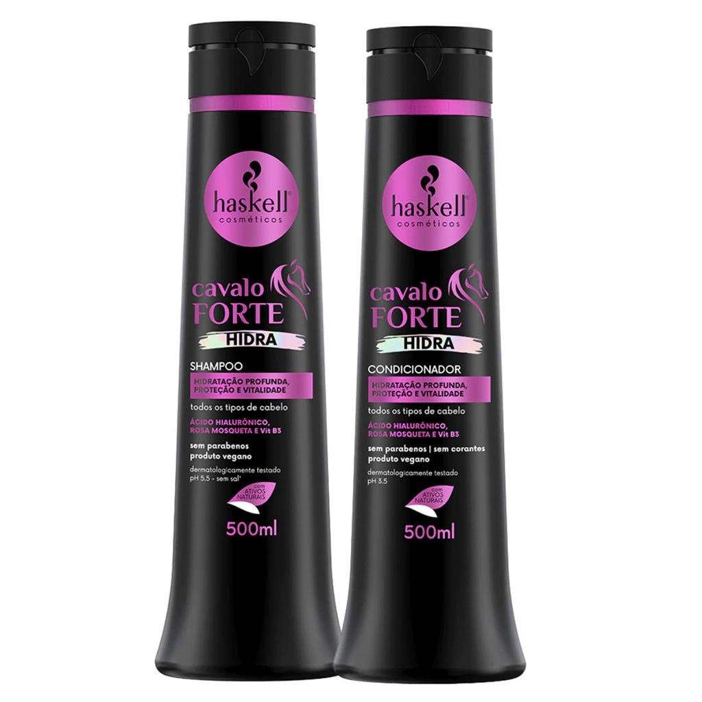 Kit Shampoo e Condicionador Cavalo Forte Hidra Haskell 500ml