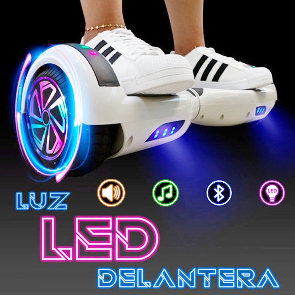 Hoverboard Skate Eletrico Exclusivo FLAMENGO 6,5 Polg. Com Alça Bluetooth LED Original