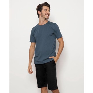 ​Camiseta Masculina Manga Curta Básica Azul