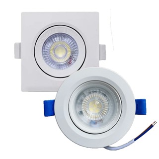 kit 3 pcs Luminária Led Spot 7W Redondo Quadrado Embutido Branco Frio Quente 3000k 6500k Bivolt