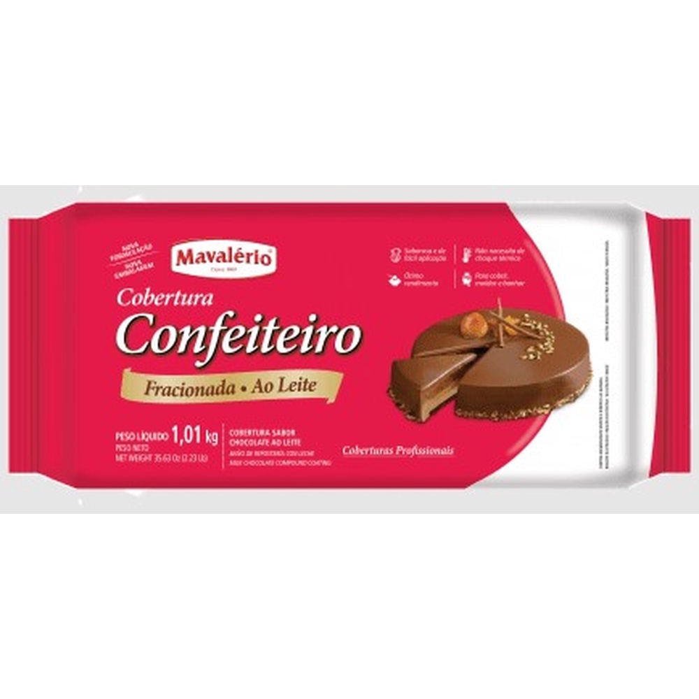 Cobertura Confeiteiro Mavalerio Barra 1,01kg Ao Leite em Oferta na Shopee