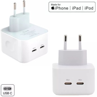 Carregador FONTE Usb C Duplo 50W FONTE Carregador Usb-c Para iPhone Tomada 2 Entradas Usb-c em Oferta na Shopee