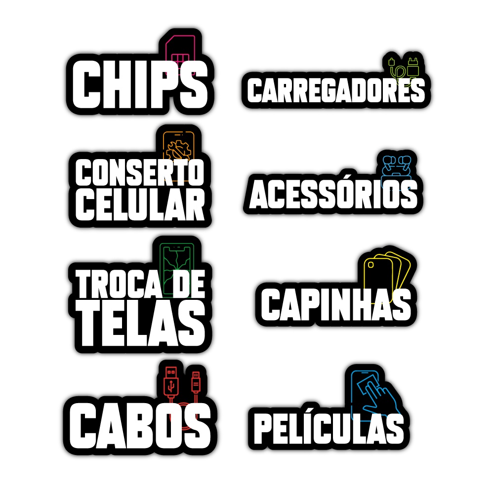 Kit Placa Quadro Assistência Técnica Celular