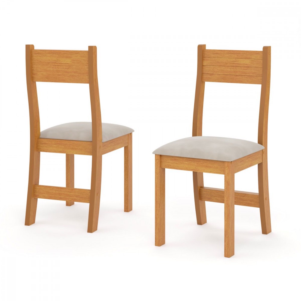 Conjunto 2 Cadeiras Para Sala de Jantar Mel Tecido Pastel Brisa Viero em Oferta na Shopee