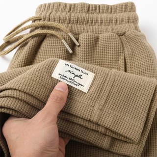 Waffle Khaki Calção pesado Homens Mulheres Summer Plus Tamanho 150kg Calça Casual american...