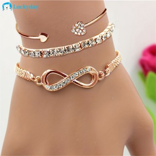 Braceletes Em Cadeia De Cobra Vintage Crystal Gold Conjunto De Pulseiras Coração De Zircônio Pérola Para Acessórios De Jóias Femininas