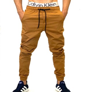 Calça jeans Masculina jogger com punho elastico Slim Sarja Diversas Cores Bermudaria F&C