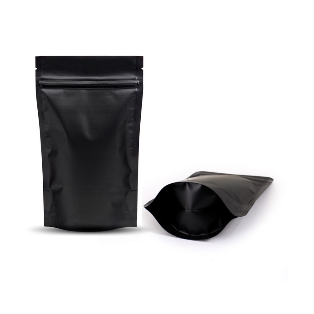Saco Stand Up Pouch Preto Fecho Zip - 14x22 1000un