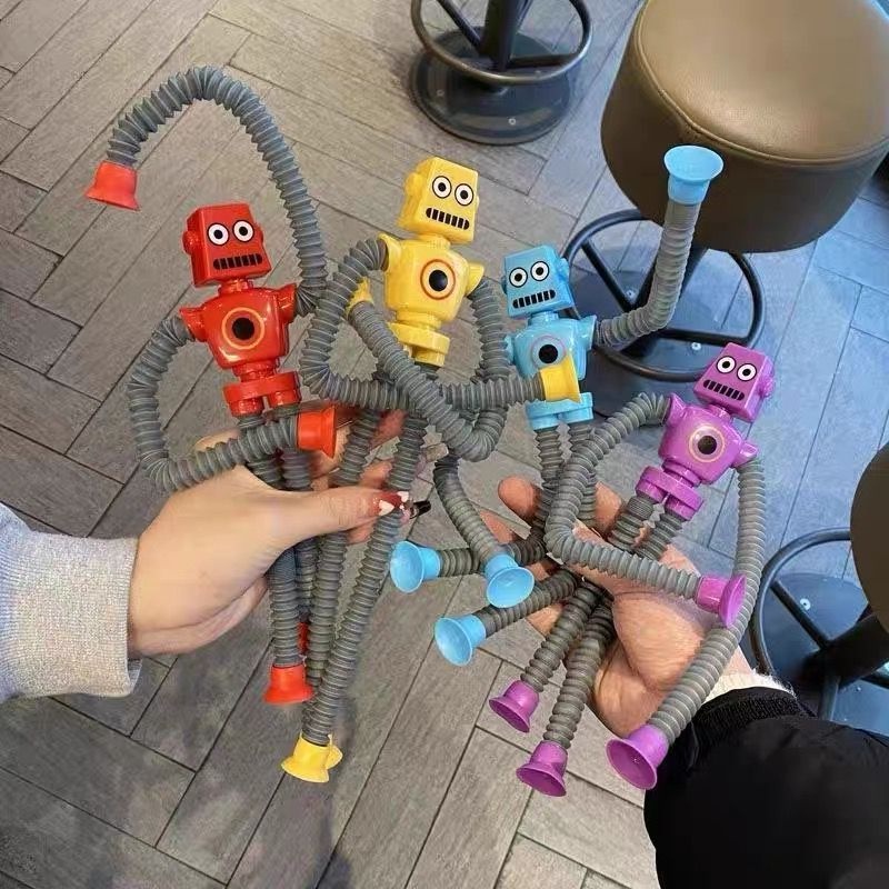 Robô Cartoon Tubo Telescópico Fofo Descompressão Design Criativo Brinquedo    KL1008
