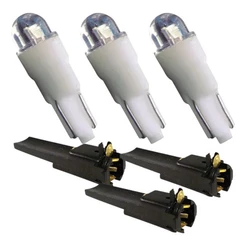 Kit Com 3 Soquetes Plásticos + 3 Lâmpadas Led Painel Fusca Brasília Kombi