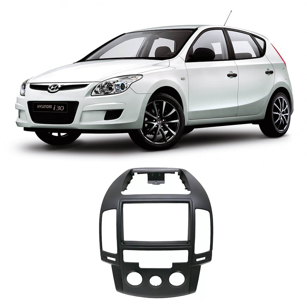 Moldura 2 Din i30 2008 até 2012 Ar Analógico Preto EPX 483 em Oferta na Shopee