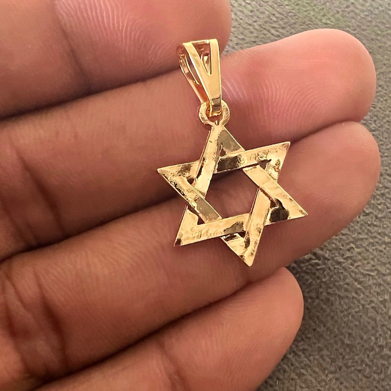 Pingente Masculino Estrela de Davi Banhado A Ouro para Corrente Cordão Exclusivo Premium