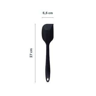 Espátula de Silicone Reta Preto Oikos
