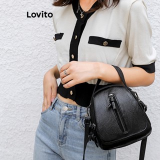 Lovito Bolsa De Ombro Pequena Básica Simples Casual Para Mulheres LNA32137 (Preto)