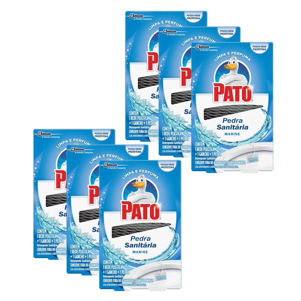 Kit 6 Detergentes Sanitário em Pedra Pato Marine 25g