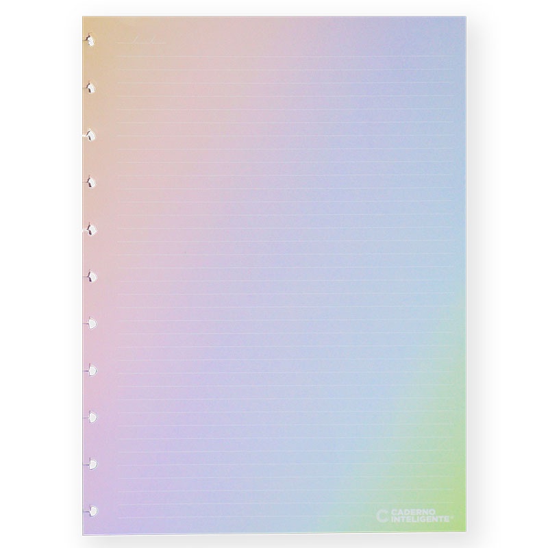 Bloco refil grande Rainbow pautado linha branca 120g com 30 folhas CIRG4023 Caderno Inteligente