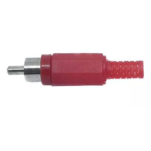 PLUG RCA MACHO PLÁSTICO VERMELHO AKIO UTILIDADES